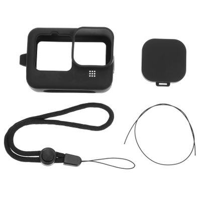 Homoyoyo 1set Silicone Protective Case Action Camera Cover Accurate Position Comfortable Lanyard and Scratch Resistance for Outdoor Enthusiasts