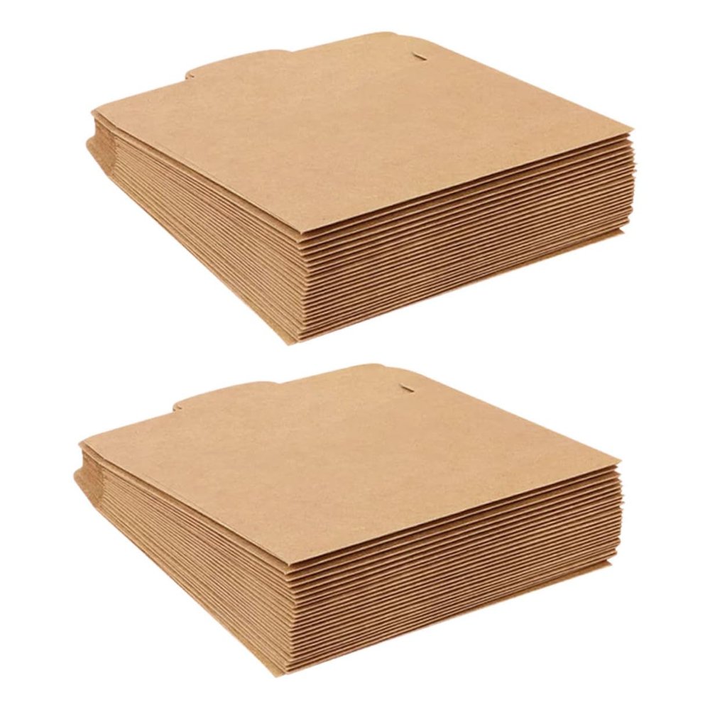BESPORTBLE 100pcs Kraft Paper Cd Bag Envelopes Handles Legal Brown Paper Sleeves for Cd Dvd Storage Folder for Holiday Envelopes