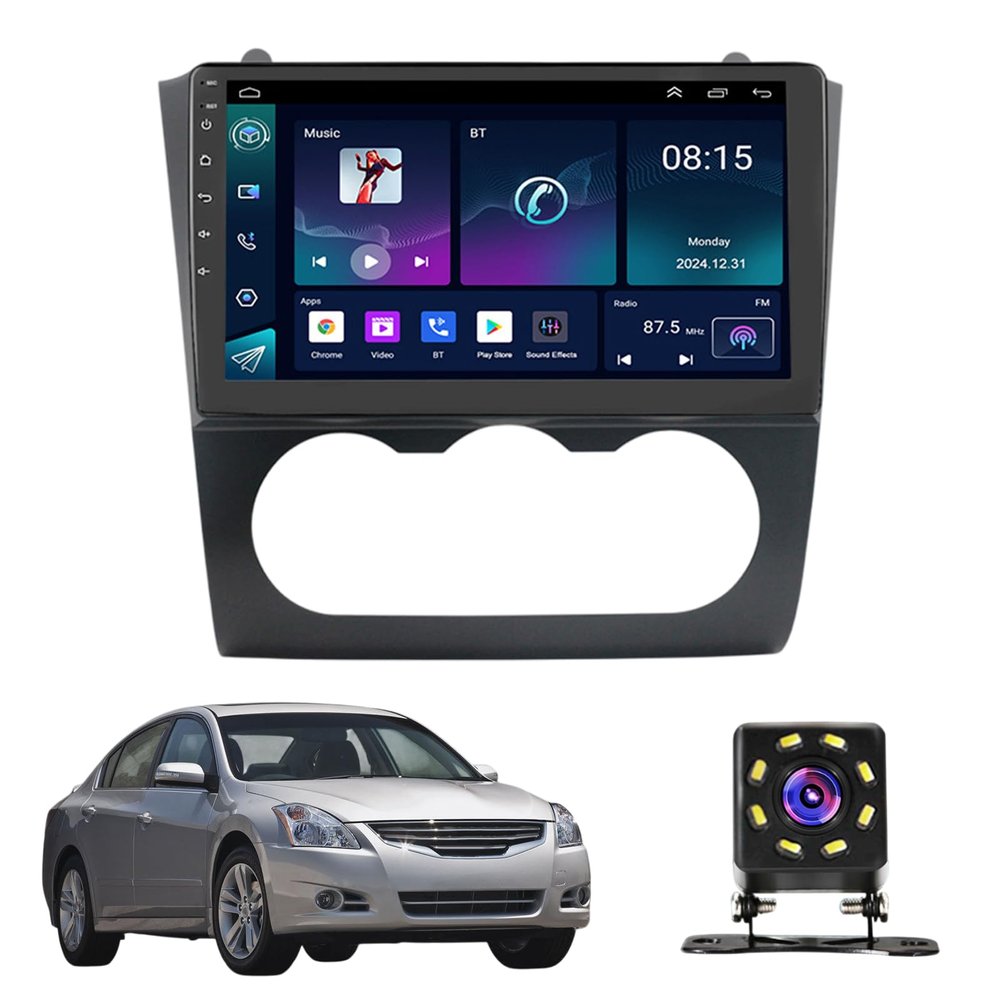 ASHOIH 9 Android 10 Car Stereo for Nissan Altima 2008-2012, Touch Screen GPS Navigation with Wireless CarPlay, Android Auto, Mirror Link, DSP and Backup Camera(Size:Octa Core 2+32 G)
