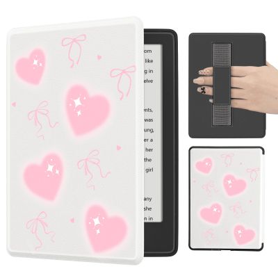 BlHMCASE Cute Heart Bow for 6" Kindle 11 Generation 2024/2022, Leather Cover Case with Auto Wake/Sleep for Kindle 2024/2022 11th Gen e-Reader