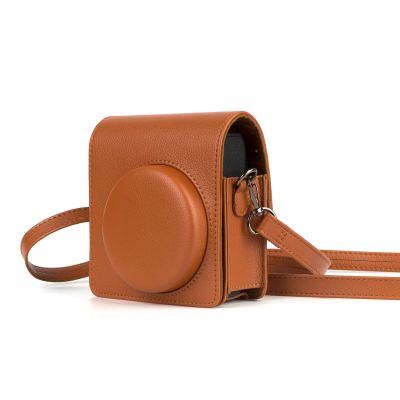 Mtlavishness Portable Instant Camera Bag Retro Style PU Leather Carrying Case for Mini 99 with Adjustable Shoulder Strap Comfortable Hassle Transportation Lightweight Water (Brown)
