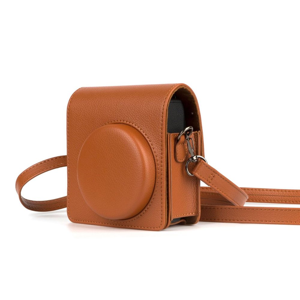Mtlavishness Portable Instant Camera Bag Retro Style PU Leather Carrying Case for Mini 99 with Adjustable Shoulder Strap Comfortable Hassle Transportation Lightweight Water (Brown)