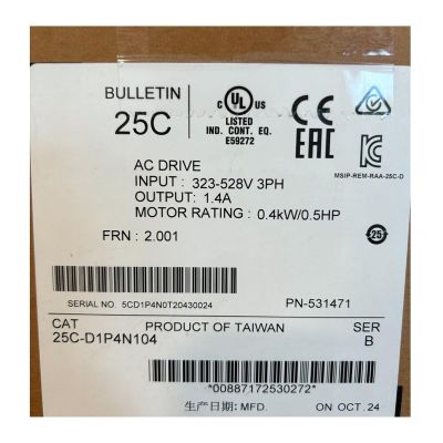 25C-D1P4N104 New and Sealed in Box 25CD1P4N104 1 Year Warranty