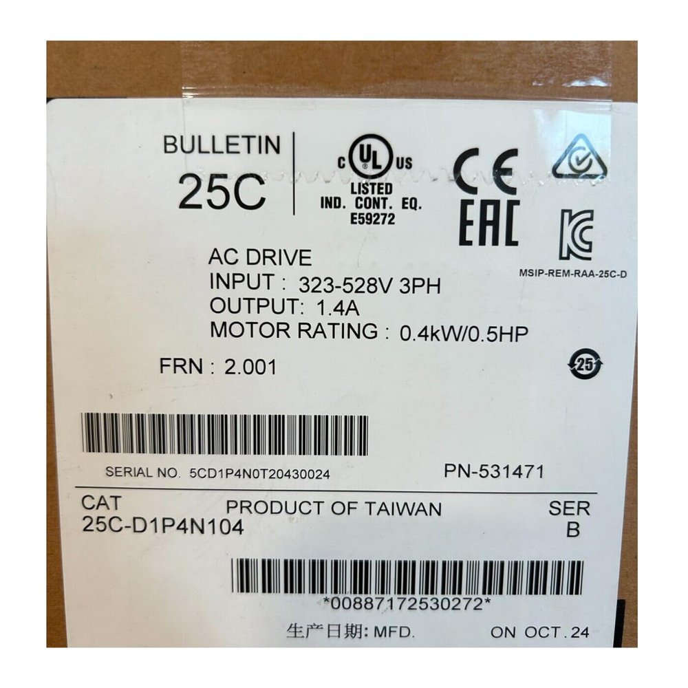 25C-D1P4N104 New and Sealed in Box 25CD1P4N104 1 Year Warranty