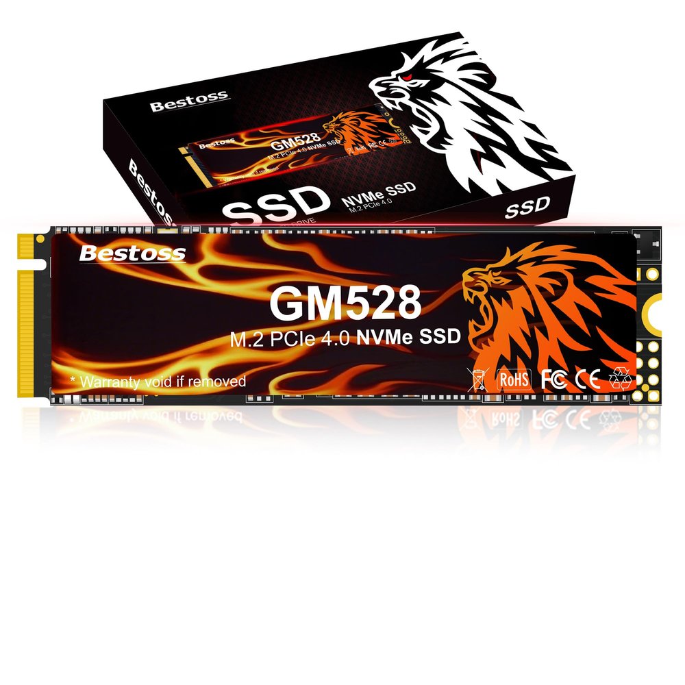 Bestoss 1TB M.2 SSD NVMe PCIe 2280 Internal Solid State Hard Drive, Up to 5000 MB/s, 3D NAND SLC Cache, SSD for Gaming PC Storage, Business Laptop, Home Entertainment, Creative Workflow GM528