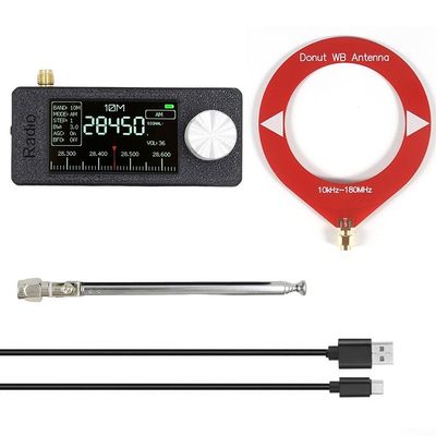 SI4732 Pocket Radio Receiver, 0.5-108MHz Mini Radio With 1.9" IPS Screen ESP32-S3 Control AM,FM,LSB,USB Mode Shortwave Radio Receiver(Red)