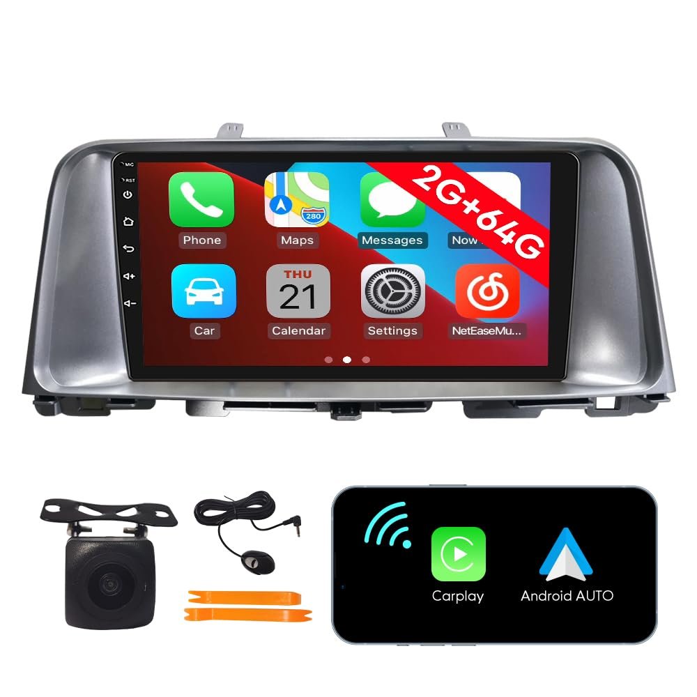 [2G 64G] Android Car Stereo FM Radio Carplay Android Auto 9" Touchscreen Headunit Media Player with Backup Camera for Kia K5 2016 LHD