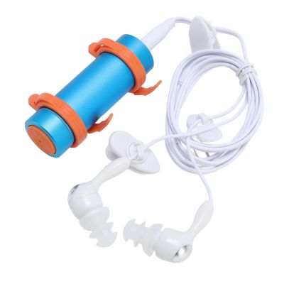 Water Proof MP3 Player, IPX8 Water Proof HiFi Lossless Sound MP3 Player with 8GB Memory, Swimming Underwater Music Earphones with Aluminum Shell for Diving Surfing (Blue)
