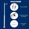 Blazea Heavy Duty Security Camera Bracket Pole, Ground Mount Security Camera Post, Weatherproof Surveillance Camera Mounting Extension Pole for Outdoor(3.5m (11.5ft)) view 4