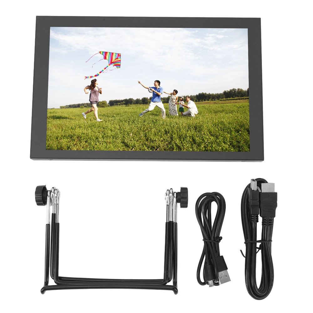 10.1 Inch High Definition Portable Monitor, 1280x800 USB Multimedia Display with Dual Speakers, Plug and Play for Laptops, Gaming Consoles, Multimedia Devices