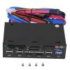 5.25inch Media Dashboard Front Panel USB3.0/2.0 HUB ESATA SATA Audio Multi Card Reader view 4