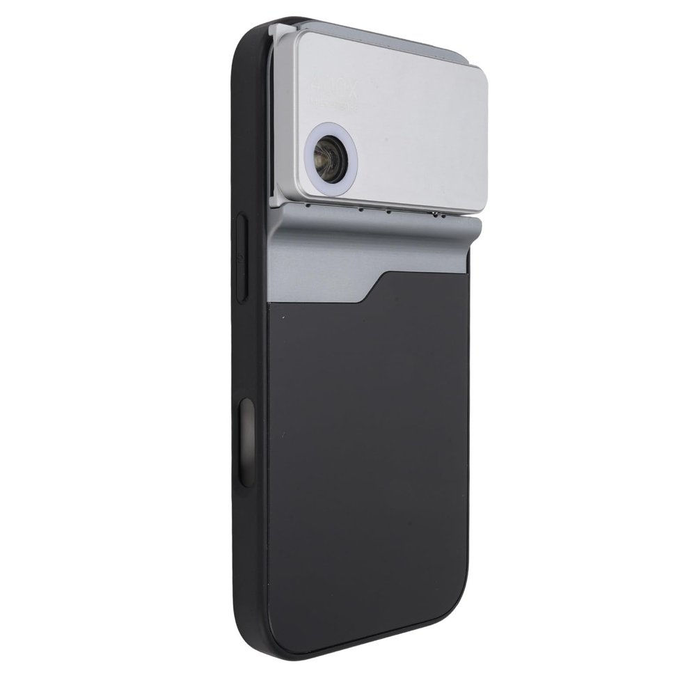 400X Phone Microscope for iOS 16 Pro, Microscope with LED Light and Phone Protective Case, Aluminum TPU HD Cell Phone Microscope Attachment for 16 Pro