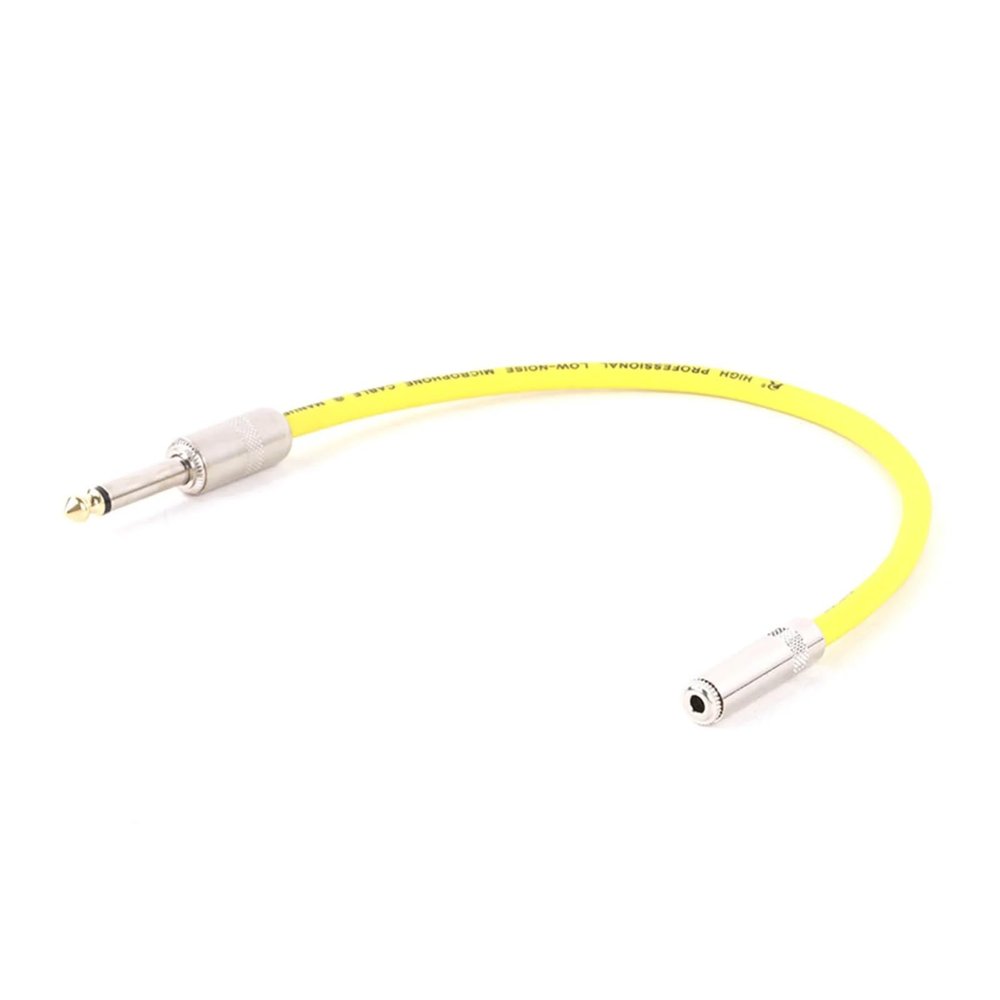 ROBAUN 1PCS Colorful 3.5mm Stereo Female Jack to 6.35mm TS Male Jack Cable for Guitar Microphones Etc 0.3M-15M(Yellow,1m)