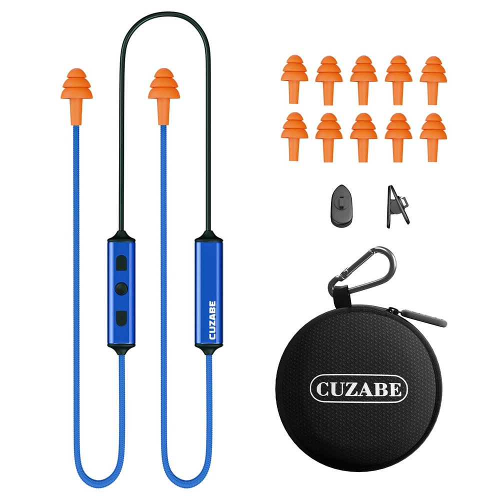 Cuzabe Bluetooth Earplug Headphones for Work, Replaceable Ear Tips