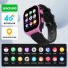 4G Kids Smart Watch with SIM Crad GPS Tracker Whatsapp 1.83" Large Touch Screen WiFi, Call, Voice Video Chat, SOS, Bluetooth, Alarm, Pedometer, Music, Camera Smartwatches for Age 4-15 Gift Pink view 3