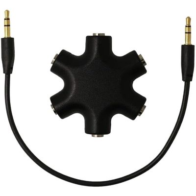 bodateng 3.5mm Multi Headphone Audio Splitter 5-Jack Female Connector Adapter with 3.5mm Stereo Cable 20cm Digital Audio Video Cables