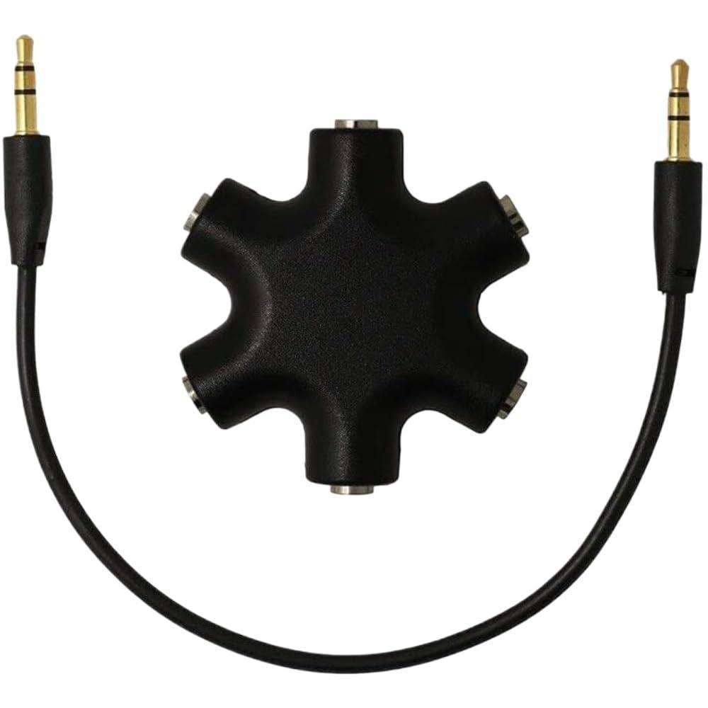 bodateng 3.5mm Multi Headphone Audio Splitter 5-Jack Female Connector Adapter with 3.5mm Stereo Cable 20cm Digital Audio Video Cables