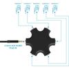 bodateng 3.5mm Multi Headphone Audio Splitter 5-Jack Female Connector Adapter with 3.5mm Stereo Cable 20cm Digital Audio Video Cables view 2