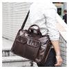 15.6inch Laptop Portfolio Shoulder Handbag Leather Crossbody Messenger Business Briefcase Large Satchel view 2