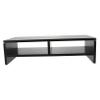 BELLIFFY Monitor Stand Dual Storage Ergonomic Riser for Desktop Use Workspace Organization and Comfort Walnut Finish view 1