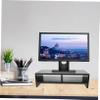BELLIFFY Monitor Stand Dual Storage Ergonomic Riser for Desktop Use Workspace Organization and Comfort Walnut Finish view 4