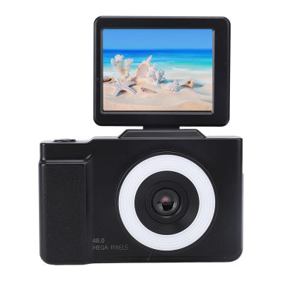 Wisoqu Digital Camera, 1080P HD Compact Camera Built in Circle Light, 2.8" 180 Flip Screen, 16x Zoom and Automatic Focus, Fun Games and Innovative Filters
