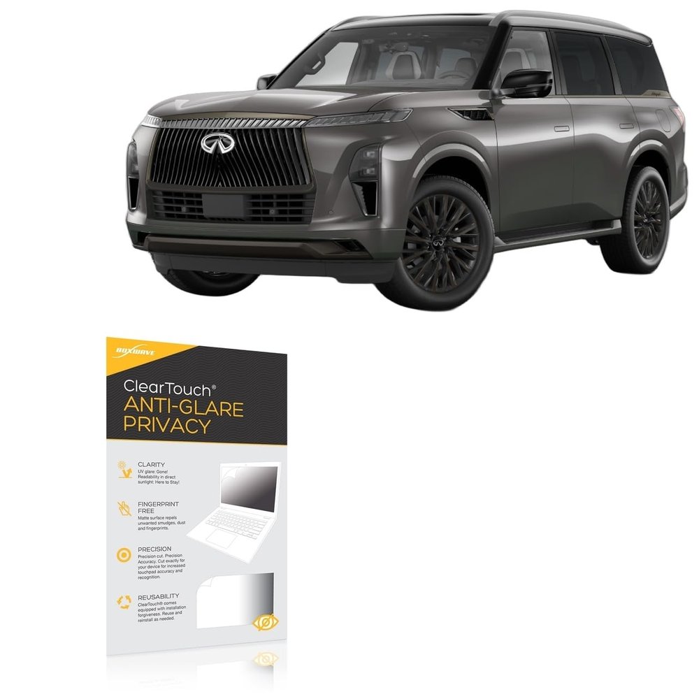 BoxWave Screen Protector Compatible with Infiniti 2025 QX80 Instrument Display (14.3 in) - ClearTouch Anti-Glare Privacy (2-Pack), Privacy Screen Protector Flexible Film Anti-Glare