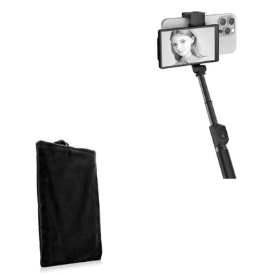 BoxWave Case Compatible with USBERG VS Vlog Monitor (5 in) - Velvet Pouch, Soft Velour Fabric Bag Sleeve with Drawstring - Jet Black