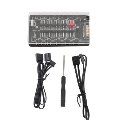 ARGB PWM Fan Hub 10 Way 2 in 1 PWM ARGB Hub Magnetic Acrylic Case