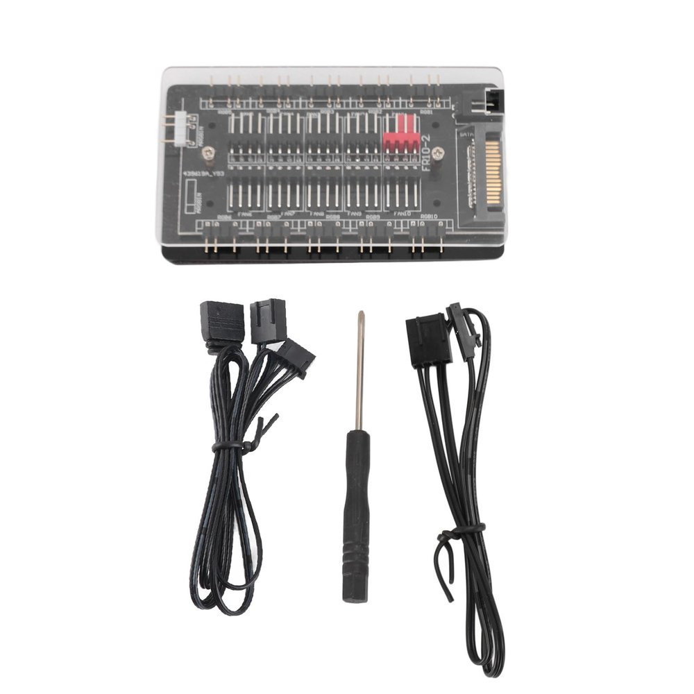 ARGB PWM Fan Hub 10 Way 2 in 1 PWM ARGB Hub Magnetic Acrylic Case