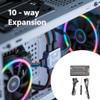 ARGB PWM Fan Hub 10 Way 2 in 1 PWM ARGB Hub Magnetic Acrylic Case view 2