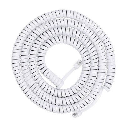 cunueae RJ9 RJ11 4P4C Phone Line with Spring Designing Stretchable Durability Cord for Home Or Office Clear Calls