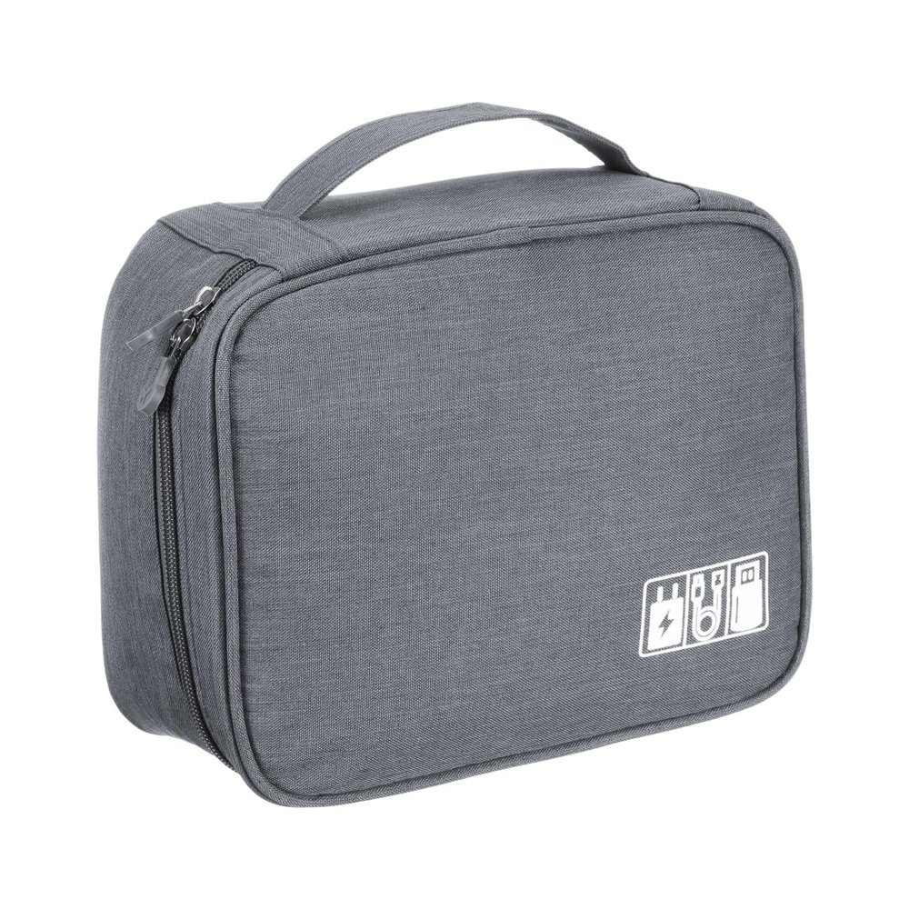 PATIKIL Travel Cable Organizer Bag, Portable Camera Case Electronic Organizer Pouch Digital Storage Carrying Case for Lens Charger Cord Earphone Personal Items, Gray