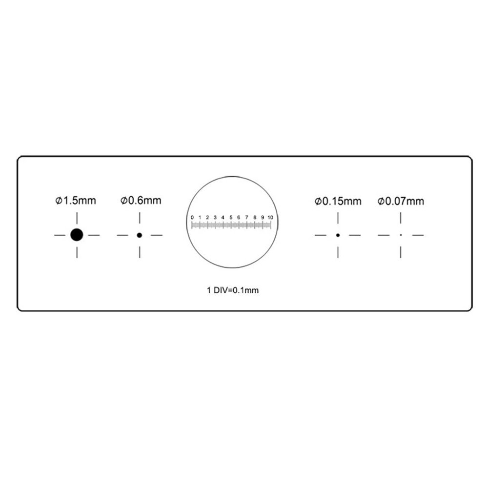 Microscope Kit 2pcs Transparent PET Gauge Point Measuring Ruler 76x26x0.1mm Microscope Micrometer Calibration Ruler Microscope Lens Adapters