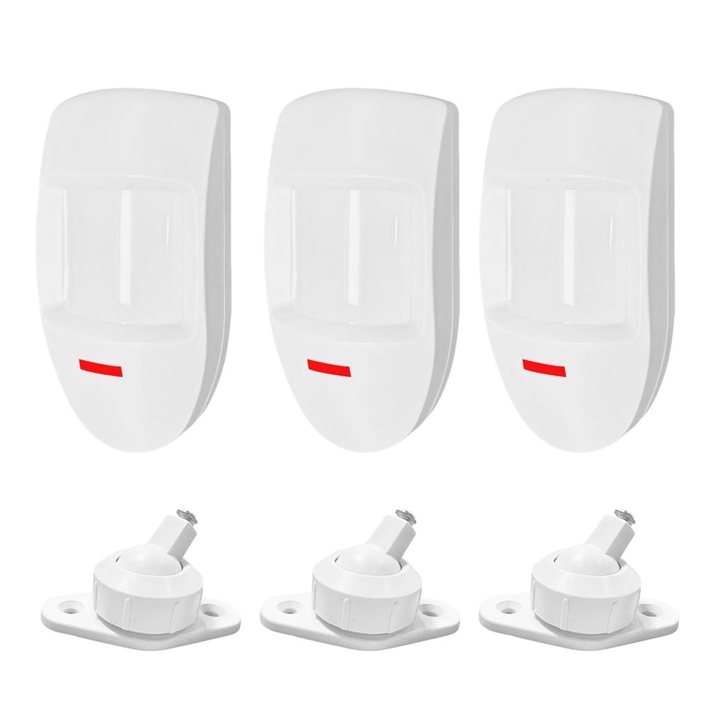 Home Security Motion Sensor Alarm Detector, 12V Driveway Alert Alarm System Anti Theft Infrared Security PIR Motion Detector (3-Pack)