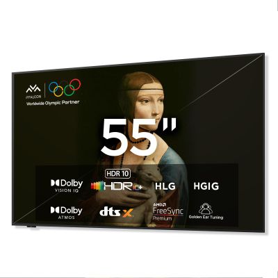 iFFALCON 55-Inch Class QLED 4K Smart TV, Ultra-Slim Picture Frame TV, 144Hz, HDR, Art Mode w/AI Art, Wide Color Gamut, Dolby Vision IQ, Dolby Atmos, Google Assistant Voice Remote(55F75, 2025 Model)