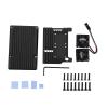 Ultra-Thin Black Case Shell Box Dual Fan Heatsink for Raspberry Pi 4 Model B 4B view 1