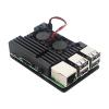 Ultra-Thin Black Case Shell Box Dual Fan Heatsink for Raspberry Pi 4 Model B 4B view 3