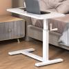 Adjustable Height Rolling Laptop Table in White for Bedside Use at Home Hospital or Office(White,40 * 80 * 60cm) view 2