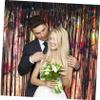 Uonlytech 2pcs Black Fringe Curtains for Party Decorations Tinsel Streamers Backdrop for Festivals Birthdays and Celebrations Elegant Room Decor Wide High view 3