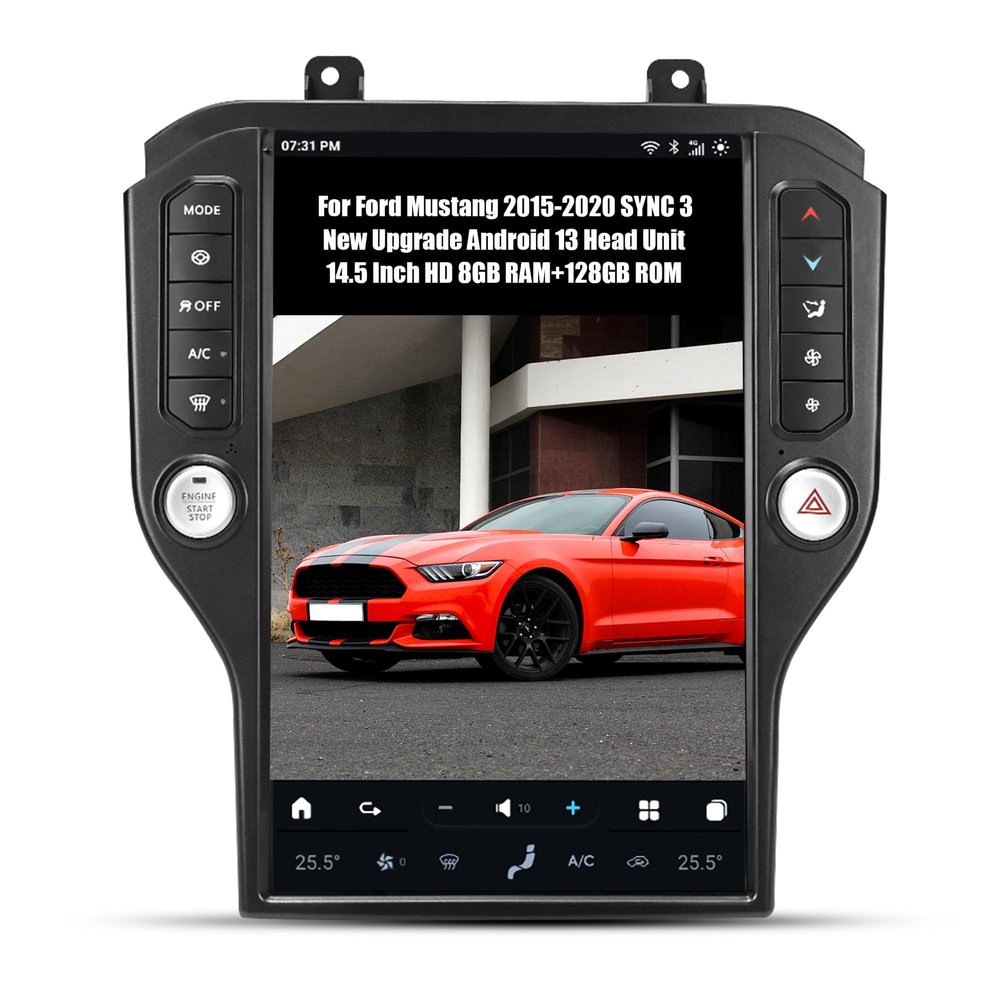 AUCARAUTO AuCar for Ford Mustang 2015-2020 (SYNC 3 System) 14.5 Inch Touch Screen Android 13 Car Radio Head Unit Car Multimedia Stereo Video Player GPS Navigation Wireless Carplay Android Auto 8+128GB