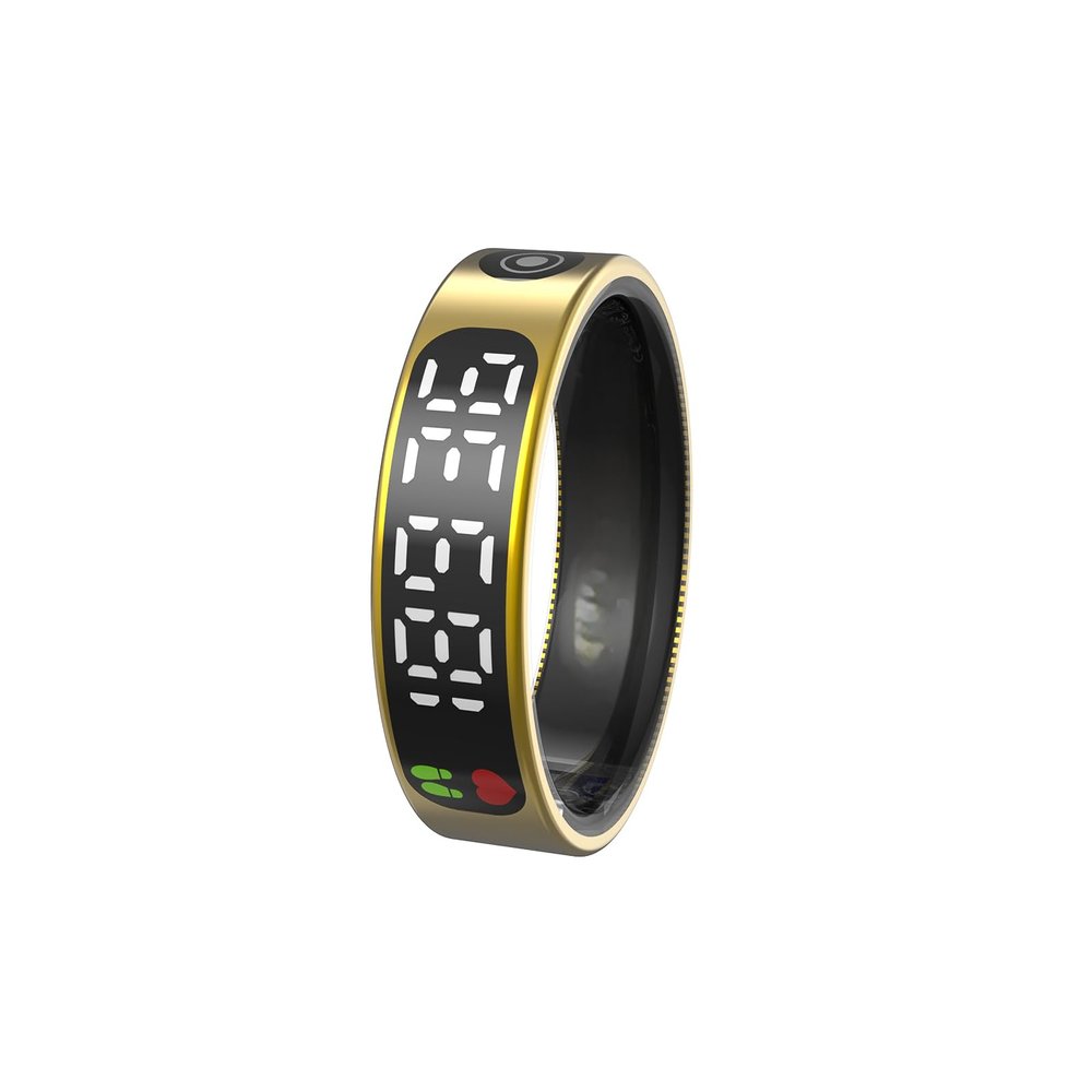 Smart Ring, Sleep State, Screen Display, Ultra-Thin Design, Light to wear, Waterproof, Multiple Motion Modes, Easy to use,Magnetic Charging.20 (Gold, 13)