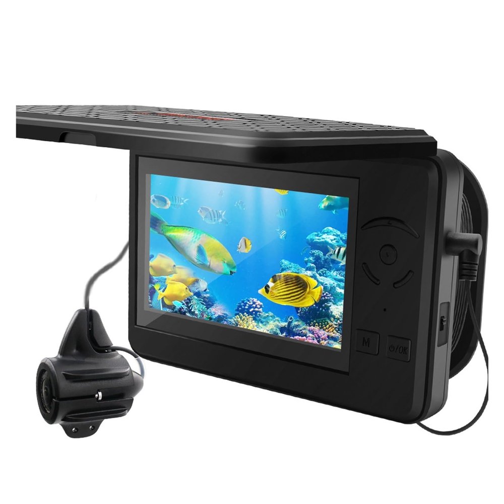 OKANEN Underwater Fishing Camera, Portable Underwater Fishing Camera Waterproof Video Fish Finder DVR Camera with 4.3 Inch LCD Display for Ice Lake Boat Fishing(with DVR)