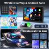 [4+64G] Hikity Android 15 Car Stereo for Dodge Charger/Magnum 2005 2006 2007 with Wireless Carplay Android Auto, 9'' ITouchscreen Radio Bluetooth Mirror Link GPS WiFi SWC AI DSP/FM/RDS/32EQ Backup Cam view 3
