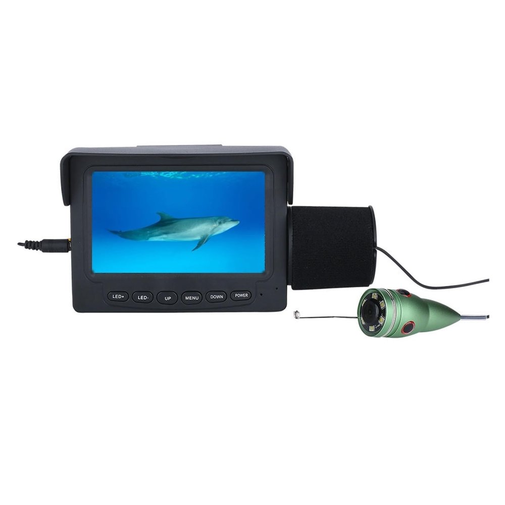 OKANEN Underwater Fishing Camera, Portable Video Fish Finder Portable Video Fish Finder4.3 Inch Underwater Fishing Camera 1000TVL 6 PCS White/IR LED Video Fish Camera Fish Finder(15M-W)