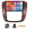 CarPlay Android Auto Navigation Stereo GPS Radio Reverse Camera Display 9" IPS Touchscreen Headunit Media Player for Chevy Silverado Tahoe Suburban for GMC Sierra Yukon 07-13 Quad Core 4G+64G Brown view 1