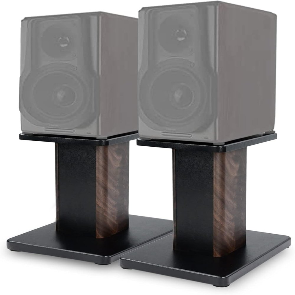 12 Inch (30CM)- Pair- Wood Speaker Stands for Home-Cinema HiFi Desktop and Satellite Speakers Monitor Stands