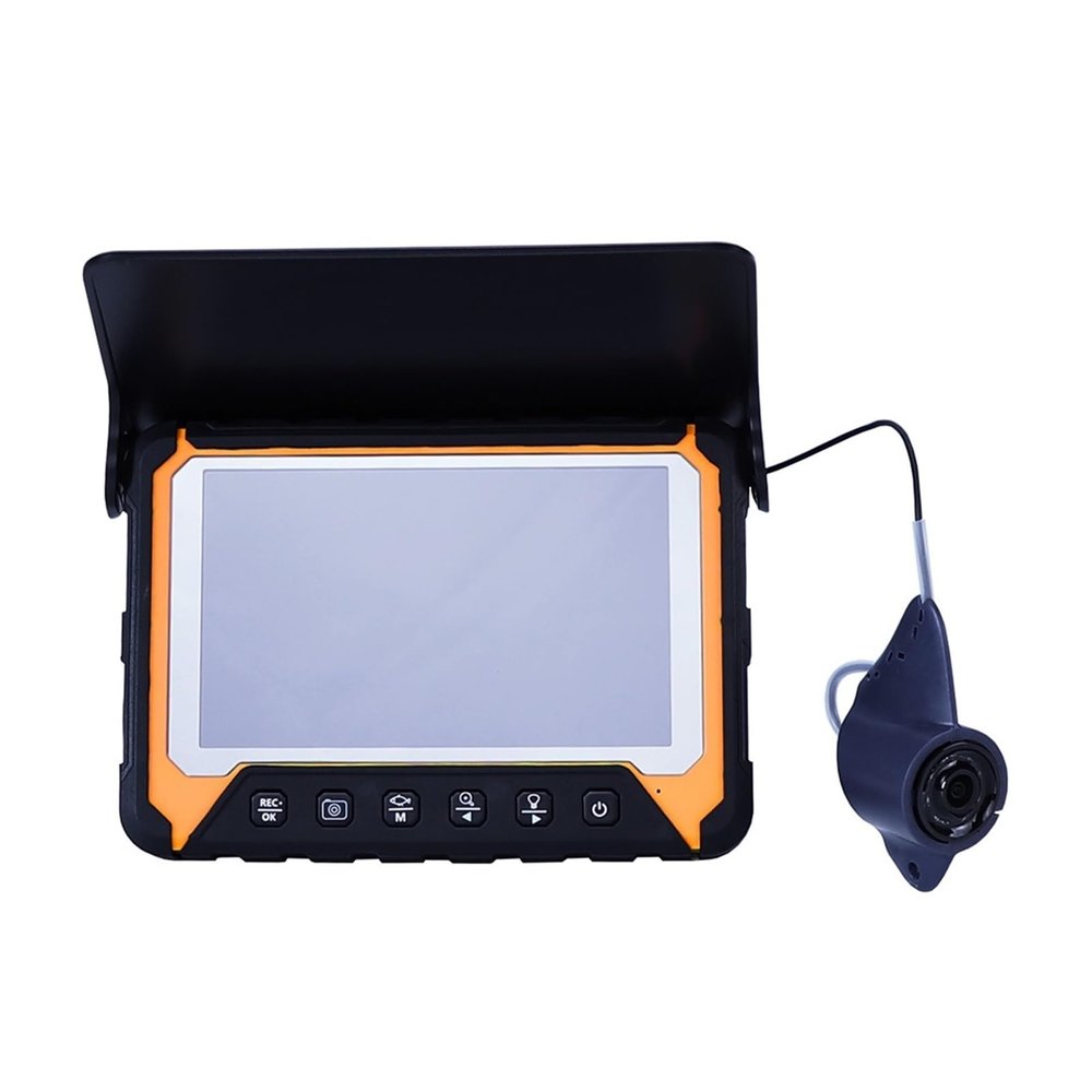 OKANEN Underwater Fishing Camera, 5 Inch IPS Visual Fishing Camera with Recording and Alarm Functions 8 IR Night Vision Fish Finder for Ice/Lake Fishing(15M)