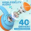 VibeTune Kids Bluetooth Headphones, 60H Playtime, Volume Limited 85/94dB, Bluetooth 5.4, Type-C Fast Charging, Foldable Wireless Headphones for Kids, Toddler Headsets with HD Mic-Blue view 3