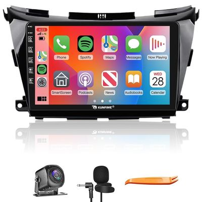 Kunfine Car CarPlay Android Auto Navigation Stereo GPS Radio Reverse Camera Display 10" IPS Touchscreen Headunit Tablet Pad Media Player for Nissan Murano 2015-2024, if Applicable Quad Core 2G+64G